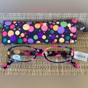 NWT - Chico’s Reader Glasses, 2.0, w/Matching Case